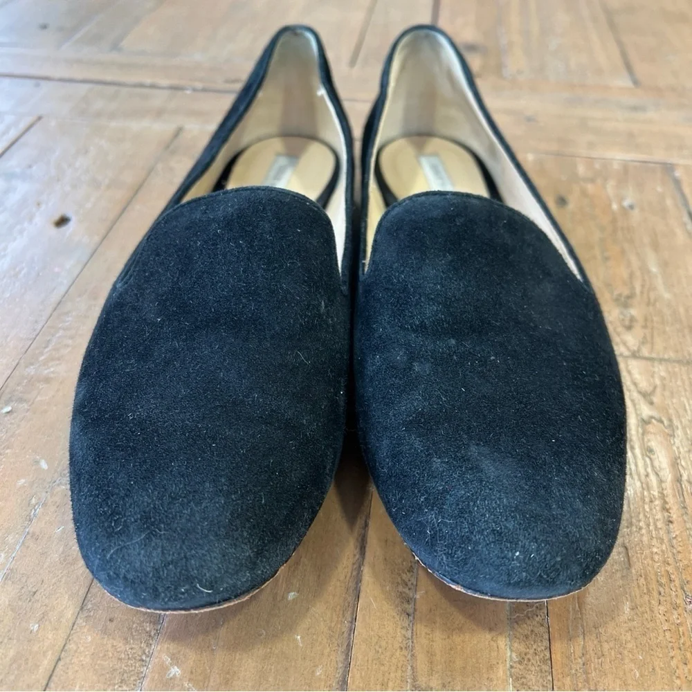Cole Haan Black Velvet Slip On Smoking Loafers Flats Academia Preppy 7.5
